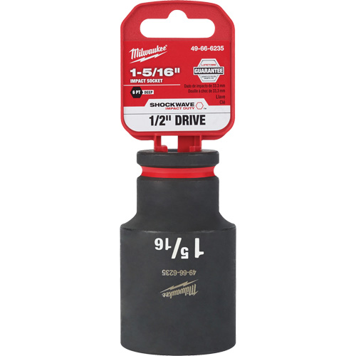 Shockwave Impact Duty Socket, Power, 1-5/16", 1/2" Drive, 6 Points, Deep - Milwaukee 49-66-6235