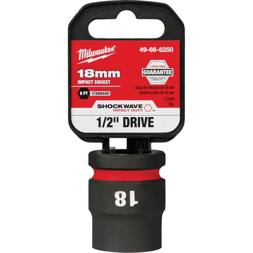 Shockwave Impact Duty Socket, Power, 18 mm, 1/2" Drive, 6 Points - Milwaukee 49-66-6250