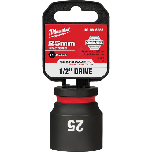 Shockwave Impact Duty Socket, Power, 25 mm, 1/2" Drive, 6 Points - Milwaukee 49-66-6257