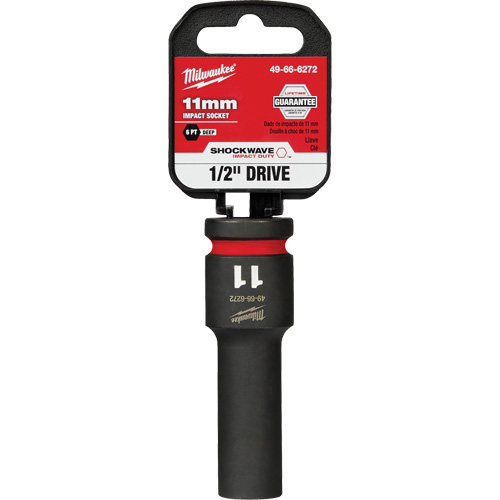 Shockwave Impact Duty Socket, Power, 11 mm, 1/2" Drive, 6 Points, Deep - Milwaukee 49-66-6272