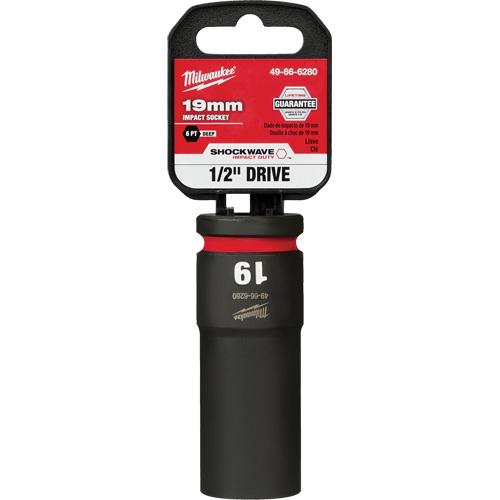 Douille Shockwave Impact Duty, Puissance, 19 mm, Prise 1/2", 6 pans, Profond - Milwaukee 49-66-6280