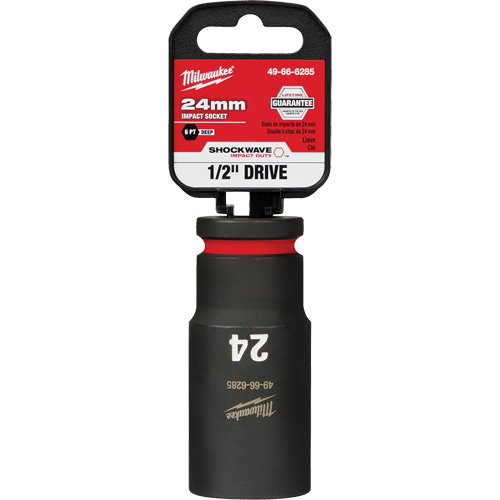 Douille Shockwave Impact Duty, Puissance, 24 mm, Prise 1/2", 6 pans, Profond - Milwaukee 49-66-6285