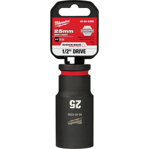 Shockwave Impact Duty Socket, Power, 25 mm, 1/2" Drive, 6 Points, Deep - Milwaukee 49-66-6286