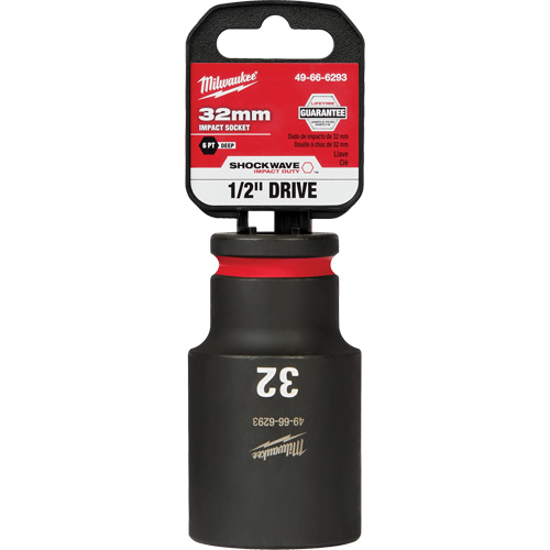 Douille Shockwave Impact Duty, Puissance, 32 mm, Prise 1/2", 6 pans, Profond - Milwaukee 49-66-6293
