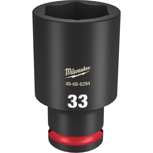 Shockwave Impact Duty Socket, Power, 33 mm, 1/2" Drive, 6 Points, Deep - Milwaukee 49-66-6294