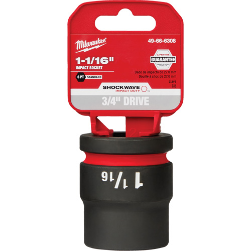 Shockwave Impact Duty Socket, Power, 1-1/16", 3/4" Drive, 6 Points - Milwaukee 49-66-6308