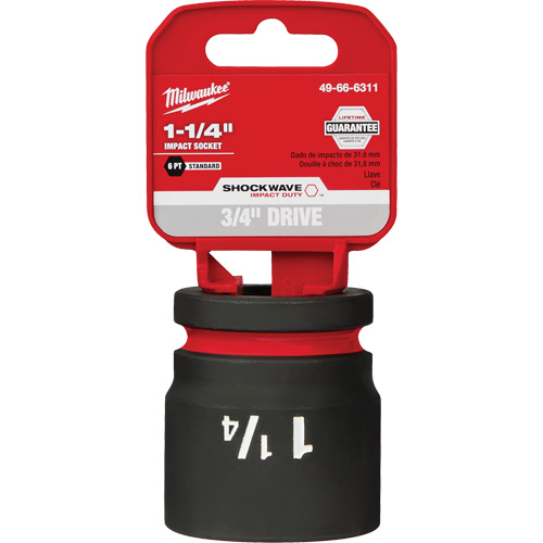 Shockwave Impact Duty Socket, Power, 1-1/4", 3/4" Drive, 6 Points - Milwaukee 49-66-6311
