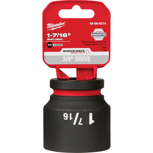 Shockwave Impact Duty Socket, Power, 1-7/16", 3/4" Drive, 6 Points - Milwaukee 49-66-6314