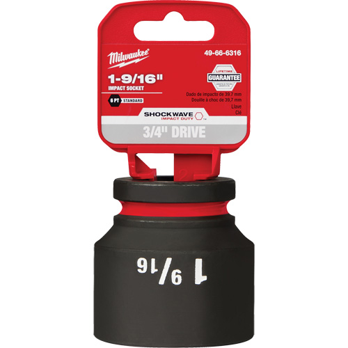 Shockwave Impact Duty Socket, Power, 1-9/16", 3/4" Drive, 6 Points - Milwaukee 49-66-6316