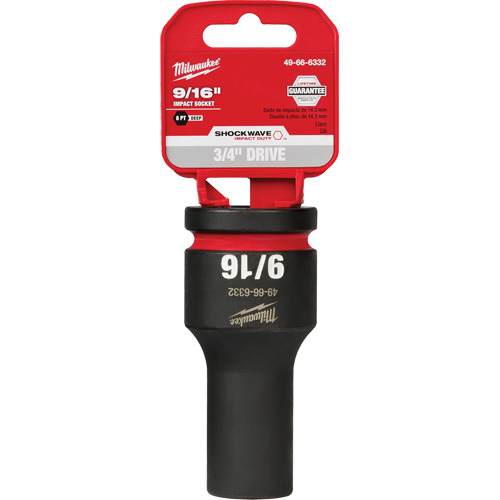 Douille Shockwave Impact Duty, Puissance, 9/16", Prise 3/4", 6 pans, Profond - Milwaukee 49-66-6332