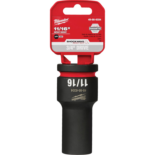 Shockwave Impact Duty Socket, Power, 11/16", 3/4" Drive, 6 Points, Deep - Milwaukee 49-66-6334