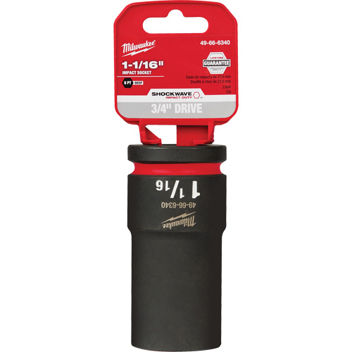 Douille Shockwave Impact Duty, Puissance, 1-1/16", Prise 3/4", 6 pans, Profond - Milwaukee 49-66-6340
