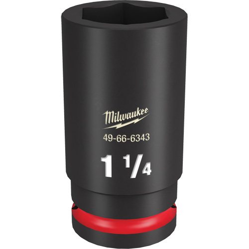Shockwave Impact Duty Socket, Power, 1-1/4", 3/4" Drive, 6 Points, Deep - Milwaukee 49-66-6343