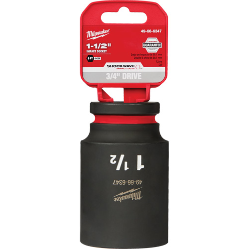 Shockwave Impact Duty Socket, Power, 1-1/2", 3/4" Drive, 6 Points, Deep - Milwaukee 49-66-6347