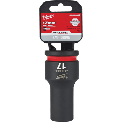 Douille Shockwave Impact Duty, Puissance, 17 mm, Prise 3/4", 6 pans, Profond - Milwaukee 49-66-6393