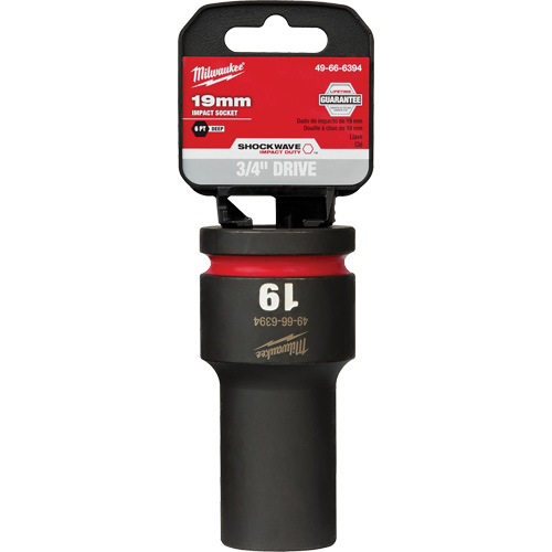 Douille Shockwave Impact Duty, Puissance, 19 mm, Prise 3/4", 6 pans, Profond - Milwaukee 49-66-6394