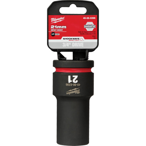 Shockwave Impact Duty Socket, Power, 21 mm, 3/4" Drive, 6 Points, Deep - Milwaukee 49-66-6396