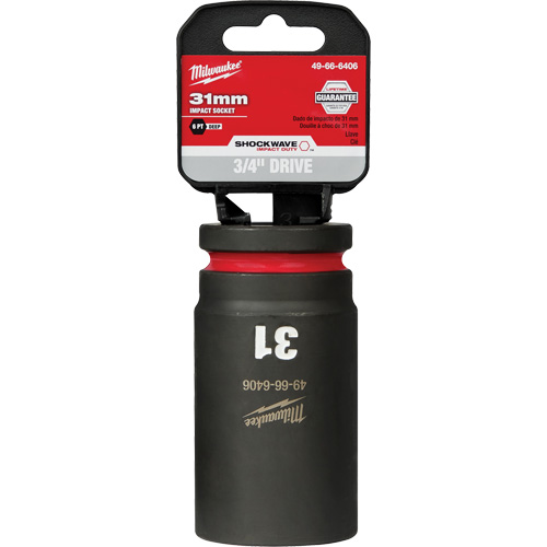 Douille Shockwave Impact Duty, Puissance, 31 mm, Prise 3/4", 6 pans, Profond - Milwaukee 49-66-6406