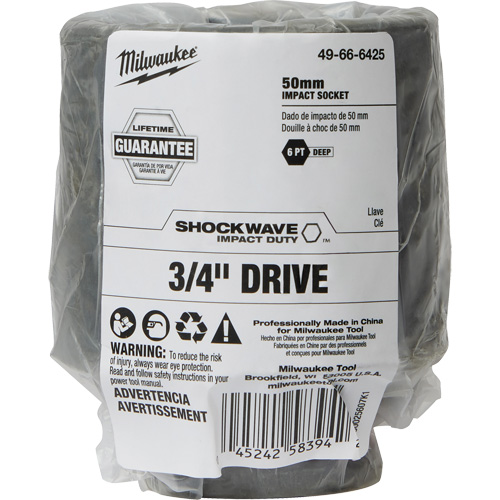 Shockwave Impact Duty Socket, Power, 5 mm, 3/4" Drive, 6 Points, Deep - Milwaukee 49-66-6425