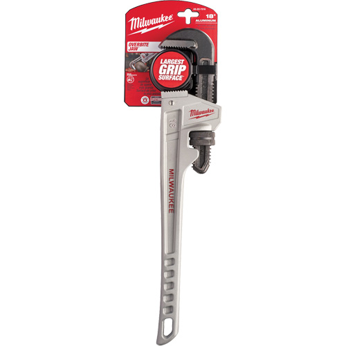 Cl&eacute; &agrave; tuyau, Cap des m&acirc;choires 2-1/2", Longueur 18", Prise Ergonomique - Milwaukee 48-22-7218