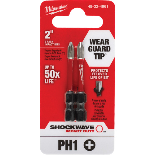 Embout de tournevis Shockwave Impact Duty, Phillips, #1, Prise 1/4" - Milwaukee 48-32-4961