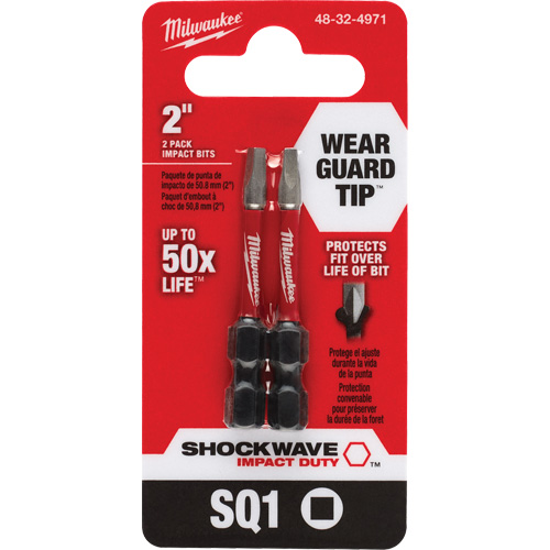Embout de tournevis Shockwave Impact Duty, Carr&eacute;e, #1, Prise 1/4" - Milwaukee 48-32-4971CAN