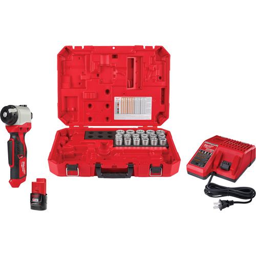 Trousse de pince &agrave; d&eacute;nuder M12 avec 17 bagues en cuivre THHN/XHHW - Milwaukee 2435CU-21S