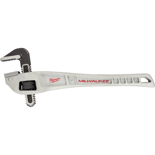 Aluminum Offset Pipe Wrench, 2" Jaw Capacity, 14" Long, Powder Coated Finish, Ergonomic Handle - Milwaukee 48-22-7184