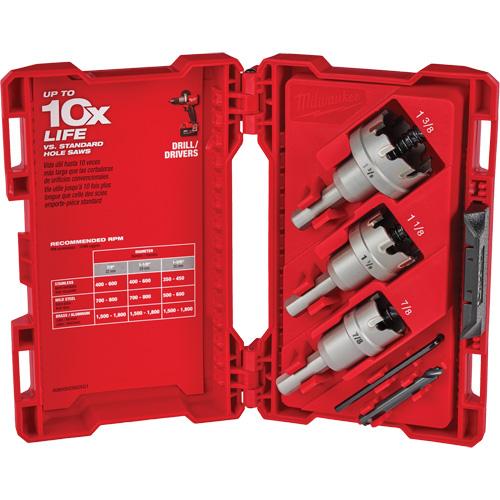 One-Piece Carbide Hole Cutter Set, 4 Pieces, Carbide - Milwaukee 49-22-8610