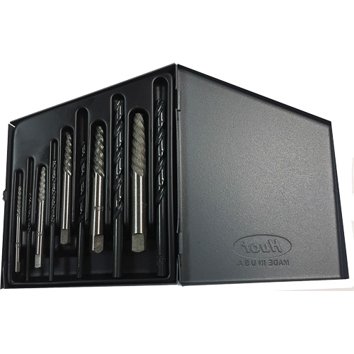 DRILLCO Screw Extractor Set with Drills, Carbide, 10 Pieces - Walter Surface Technologies 9000EDS