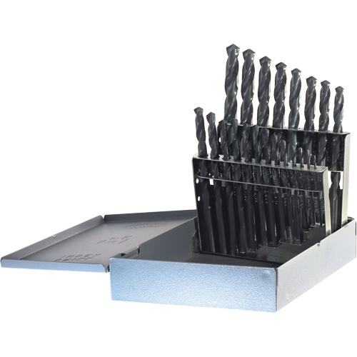 DRILLCO Jobber Length Drill Bit Set, 21 Pieces, High Speed Steel - Walter Surface Technologies 100SE21