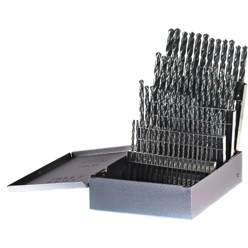 DRILLCO USA Heavy-Duty Jobber Length Drill Bit Set, 60 Pieces, High Speed Steel - Walter Surface Technologies 400HD60