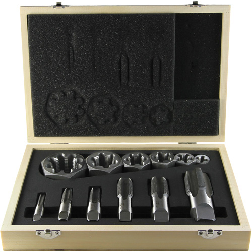DRILLCO Pipe Tap Set, 12 Pieces - Walter Surface Technologies 2700C12