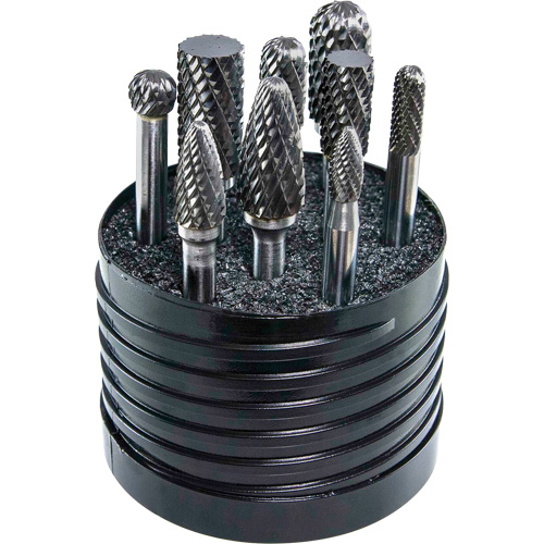 DRILLCO Magnum SET 1 Solid Carbide Double Cut Burr Set, 8 Pieces - Walter Surface Technologies 70S001DC