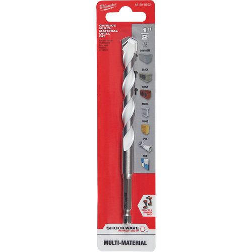 Foret multi-mat&eacute;riaux Shockwave, 1/2", Tige Hexagonale, Carbure - Milwaukee 48-20-8892