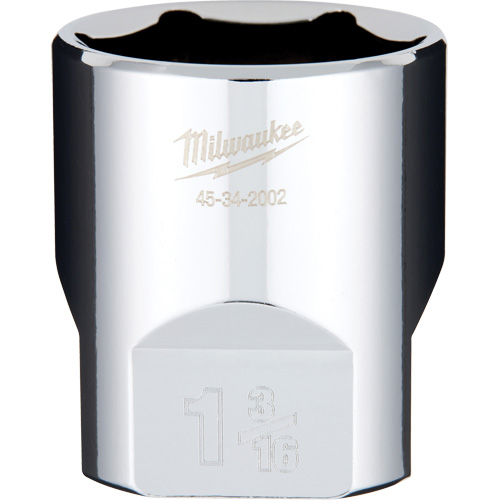 SAE Socket with Four Flat Sides, 1-3/16", 1/2" Drive, 6 Points - Milwaukee 45-34-2002