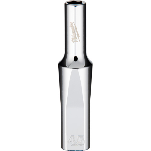 Metric Socket with Four Flat Sides, 4.5 mm, 1/4" Drive, 6 Points, Deep - Milwaukee 45-34-4011