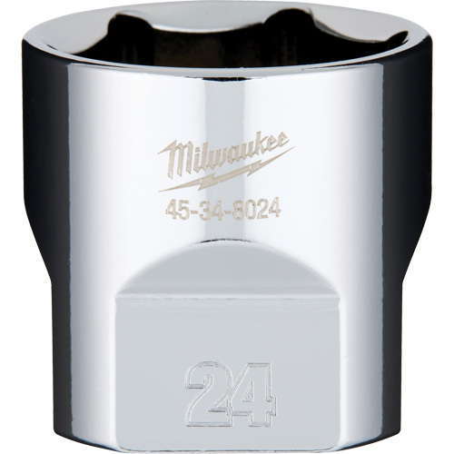 Metric Socket with Four Flat Sides, 24 mm, 3/8" Drive, 6 Points - Milwaukee 45-34-8024