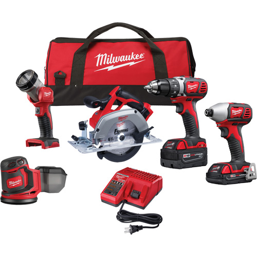 M18 5-Tool Combo Kit, Lithium-Ion, 18 V - Milwaukee 2696-25C