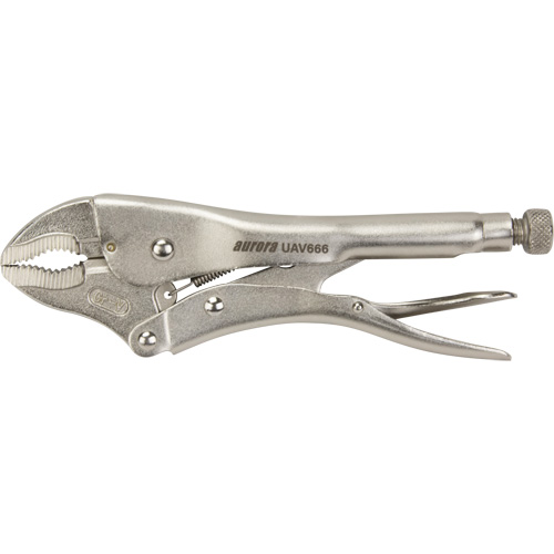 Locking Pliers with Wire Cutter, 10" Length, Curved Jaw - Aurora Tools 