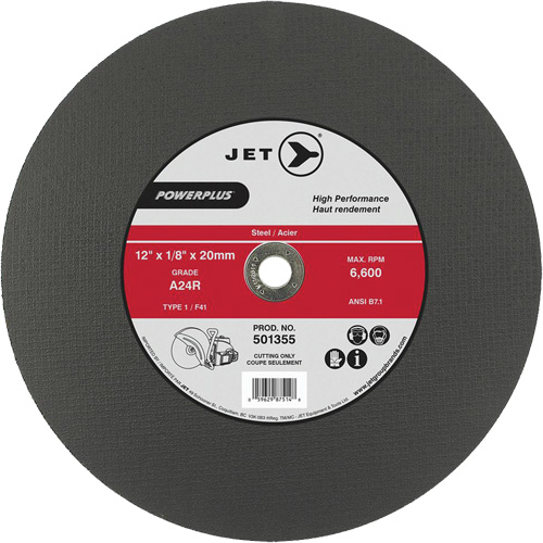 A24R PowerPlus Cut-Off Wheel, 14" x 1/8", 20 mm Arbor, Type 1, 5500 RPM - JET 501370