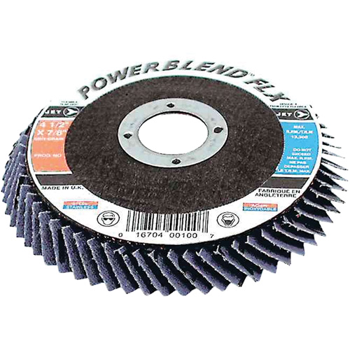 PowerBlend FLX High Performance Flap Discs, 4-1/2" x Type 27, Z40 Grit, Zirconium - JET 503313