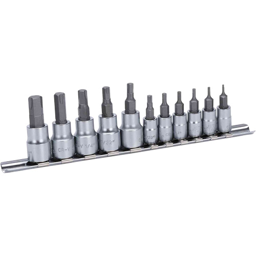 JHBS-11S Hextractor SAE Bit Socket Set, Hex, 1/4"/3/8" Drive, 11 Pcs - JET 601807