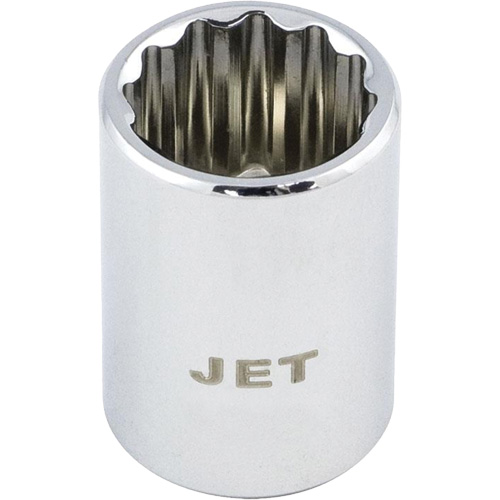 Douille chrom&eacute;e, 7 mm, Prise 1/4", 12 pans - JET 670607