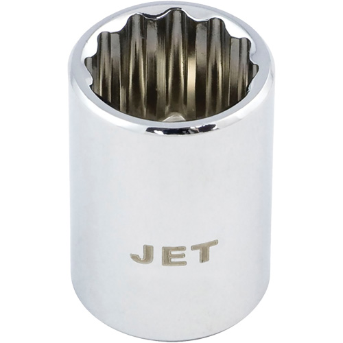 Chrome Socket, 9 mm, 1/4" Drive, 12 Points - JET 670609
