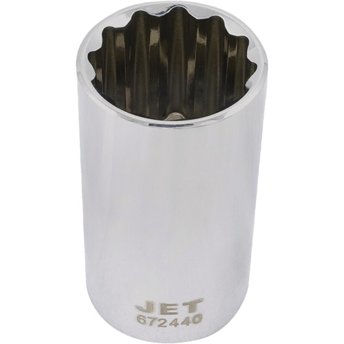 Chrome Socket, 1-1/4", 1/2" Drive, 12 Points, Deep - JET 672440