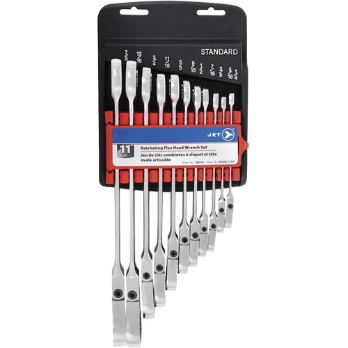 RCWS-11FS Flex Head Wrench Sets, Combination/Flex Head, 11 Pieces, Imperial - JET 700331