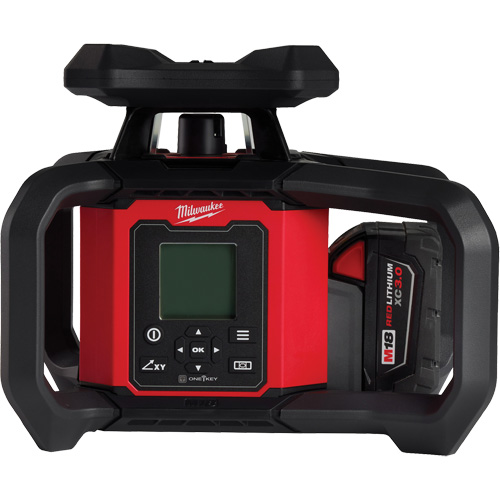 Ensemble de niveau au laser rotatif ext&eacute;rieur rouge &agrave; double pente M18 avec r&eacute;cepteur & t&eacute;l&eacute;commande, 4000' (1219,2 m) - Milwaukee 3704-21