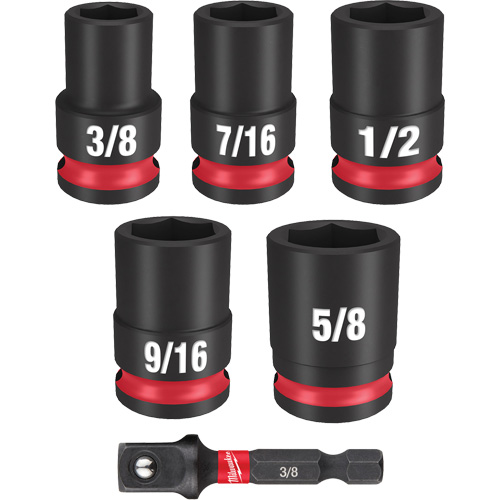 Shockwave Impact Duty SAE Socket Set, 6 Pcs, Impact, 3/8" Drive Size - Milwaukee 49-66-7035