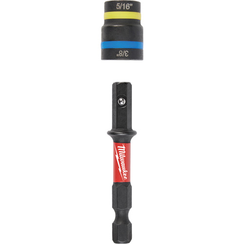Tourne-&eacute;crou 2-en-1 Shockwave Impact Duty Quik-Clear, 5/16"/3/8" prise, 2-1/2" lo, Magn&eacute;tique - Milwaukee 49-66-4543CAN